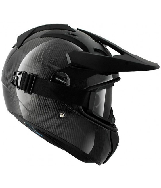 Casco Integrale- Shark Helmets Explore-R Carbon Skinb Carbonio-Agento-Nero TG M
